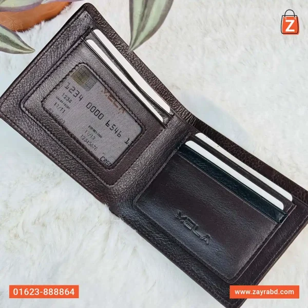 Bifold Leather Wallet - Brown - Image 2