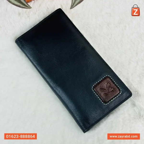 Long Leather Wallet  - Black