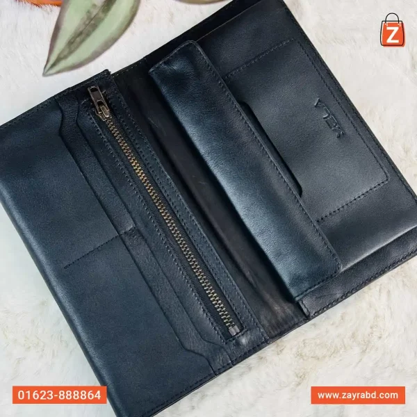 Long Leather Wallet  - Black - Image 2