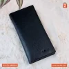 Long Leather Wallet  - Black
