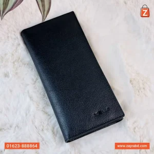 Long Leather Wallet  - Black