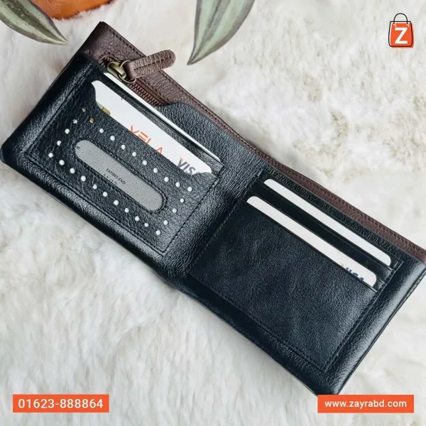 Bifold Leather Wallet - Black - Image 2